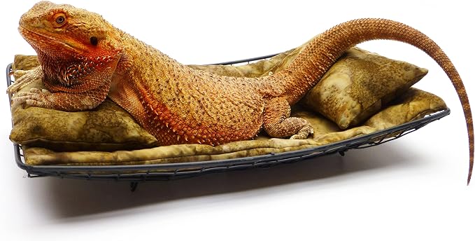Chaise Lounge for Bearded Dragons, Brown Batik Fabric