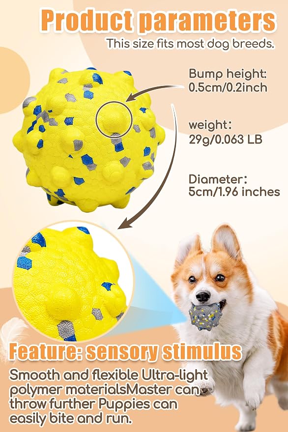 Moonorange Dog Tennis Balls for Aggressive Chewers, Indestructible Durable Bouncy Interactive Toy for Dogs Fetch Game Lightweight Floating Outdoor Training(4Pcs Small)