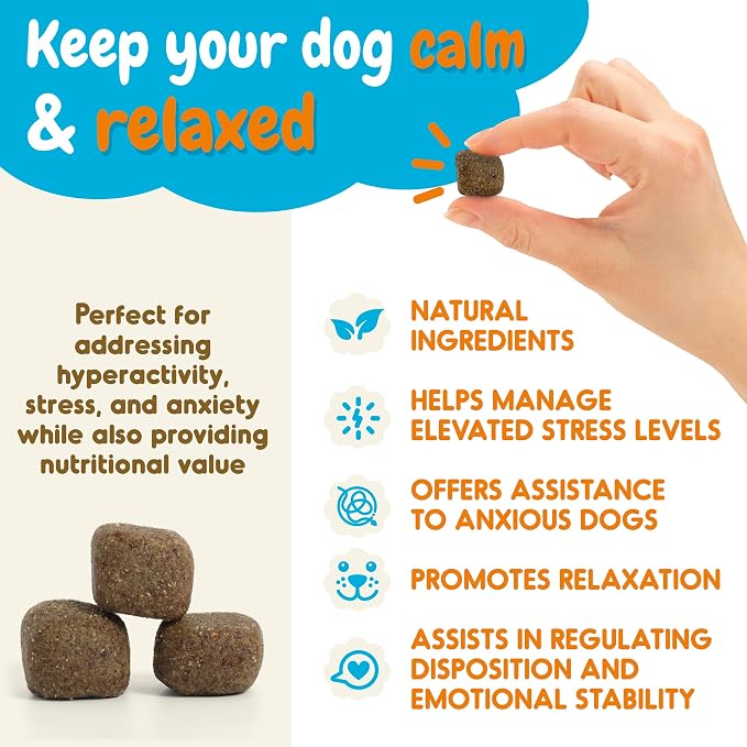 Calming Chews for Dogs – Hemp, Chamomile & Passion Flower – Natural Calming Aid for Stress, Relaxation, Travel & Separation – Duck Flavor Soft Chews Made in USA, 60 Count