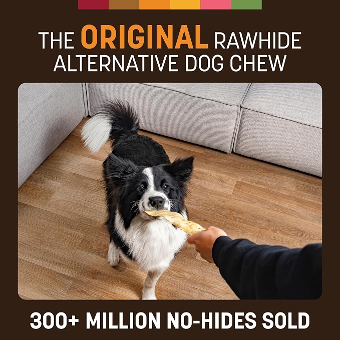 Earth Animal No Hide Strips - Natural Rawhide Free Dog Chew Strips, Chicken - 10 Count Value Pack