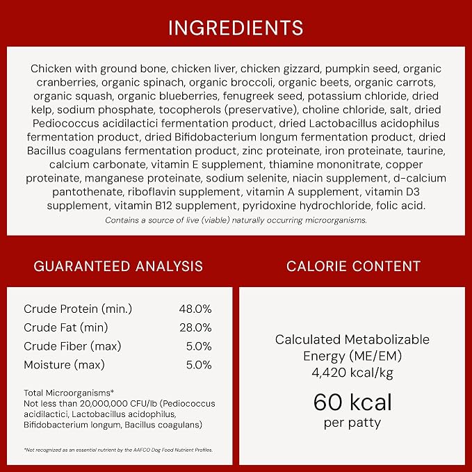 Stella & Chewy's Freeze-Dried Raw Dinner Patties - Chicken Recipe - High Protein Grain-Free Puppy & Dog Food - Perfect for Picky Eaters - 25 oz