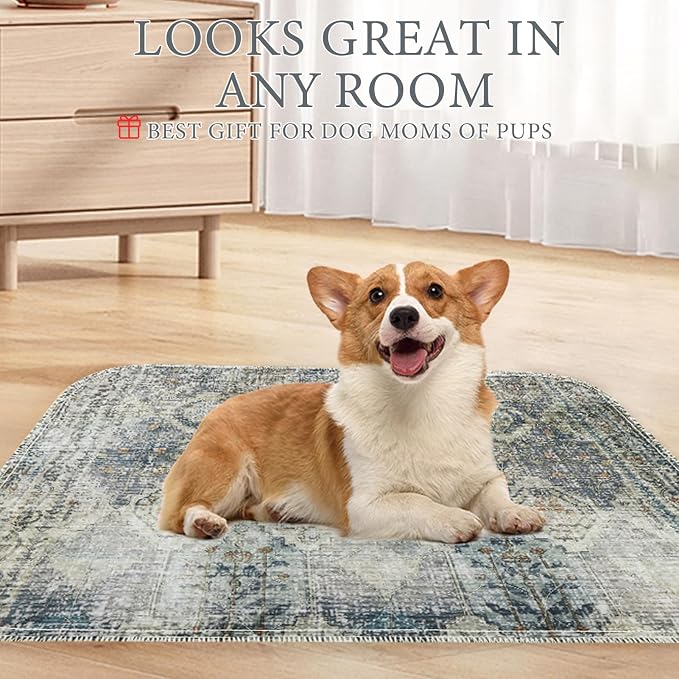 Homimp Washable Pee Pads for Dogs, 2 Pack Reusable Puppy Pads Waterproof,Absorbent and Leakproof Dog Pee Pads,Non Slip Puppy Training Pads, Pet Mat for Floor, Crate, Couch, Whelping, Grey 24"x36"