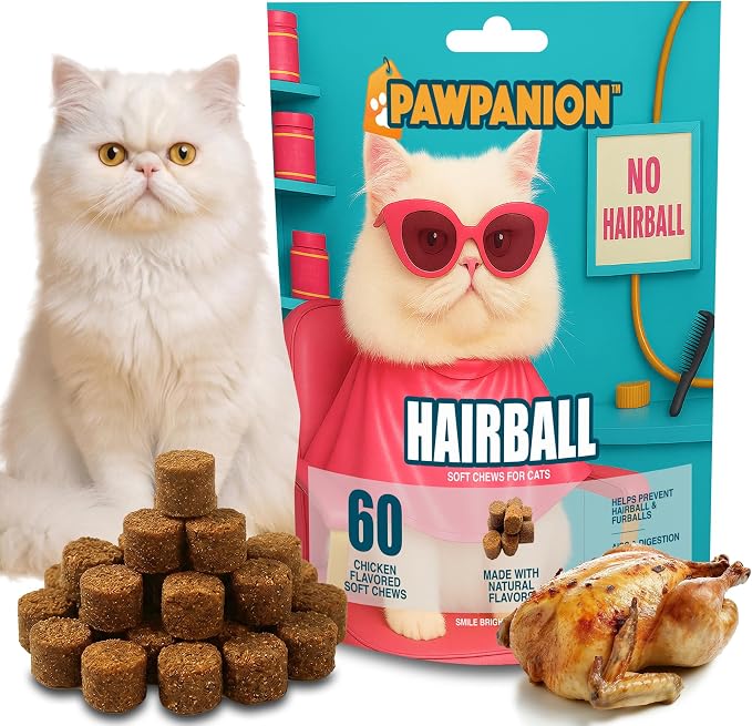 Hairball Soft Chews for Cats High Fiber 60 Count