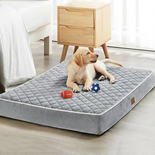 WNPETHOME Orthopedic Big Dog Beds Large Sized Dog, Waterproof Extra Large Dogs Bed with Removable Washable Cover, Multi-Needle Quilting Dogs Crate Bed