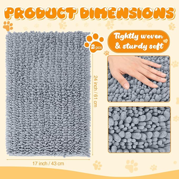Amylove 2 Pack Guinea Pig Cage Liner Washable Fleece Pee Pad, Dark Gray Indoor Dog Mat, Absorbent Training Bedding for Small Animal Puppy Bunny Hamster Chinchilla Ferret(17 x 24 Inches)
