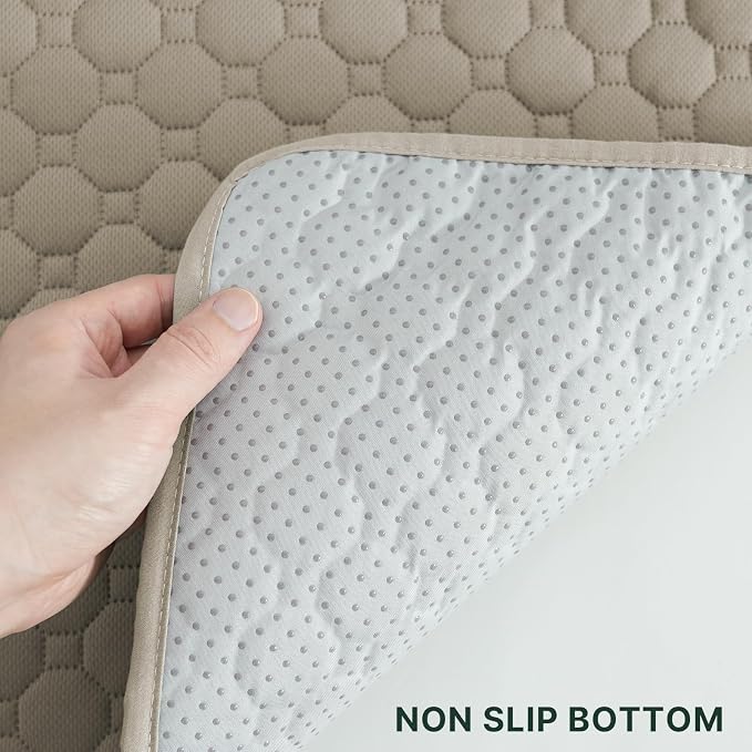 H.VERSAILTEX Premium Washable Pee Pads for Dogs 1 Pack Super Absorbent 100% Waterproof Reusable Non-Slip Quilted Puppy Training Pads for Crate Playpen Whelping & Potty Training(72"x72", Beige)