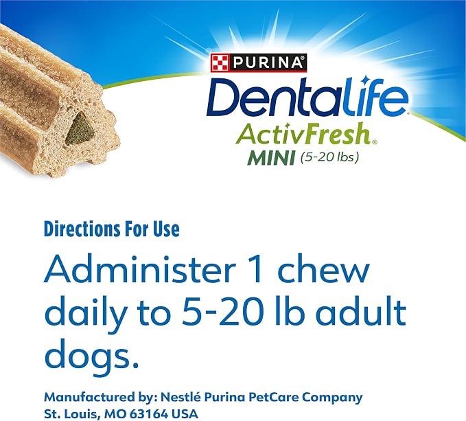 DentaLife ActivFresh Dog Chews for Mini and Small Dogs 5-20 lbs., Dental Chews to Freshen Breath, Chicken Flavor, 16.9 oz., 56 Chews - 56 ct. Pouch