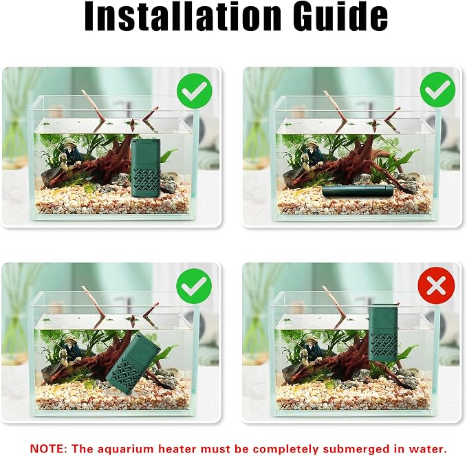 800W Smart Aquarium Heater for 120-240 Gallon Submersible with Variable-Frequency Energy Savings, Out of Water Protection, Overheat Protection, Adjustable for Freshwater, Saltwater, Turtle Tank