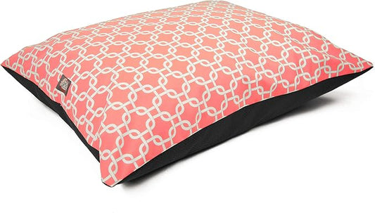 Majestic Pet Large Rectangle Dog Bed Washable Non Slip Comfy Bed - 46 x 35 Inch, Links Coral