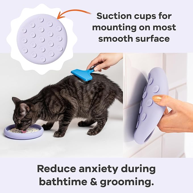 Lick Dish 2-Pack Bundle – Silicone Lick Mats for Cats and Kittens - Dishwasher Safe Pet Products