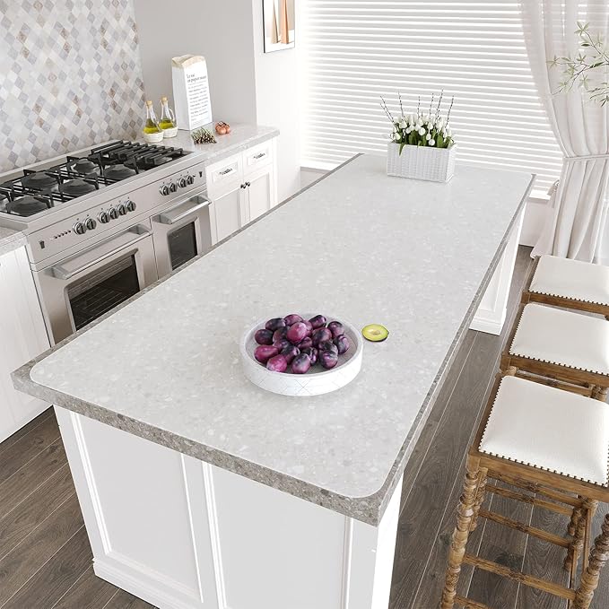 Warome Silicone Mat, 78.7”x 23.6” Heat Resistant Mats for Countertop, Extra Large Kitchen Counter Protector, Cuttable Counter Mat for Crafts- White Translucent