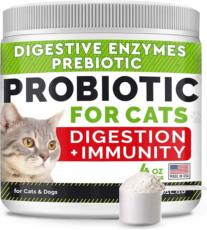 Glucosamine Treats + Probiotics Powder for Cats and Dogs Bundle - Joint Supplement w/Omega-3 Fish Oil + Relieves Diarrhea, Upset Stomach - Chondroitin, MSM + Digestive Enzymes, Prebiotics - Made in US