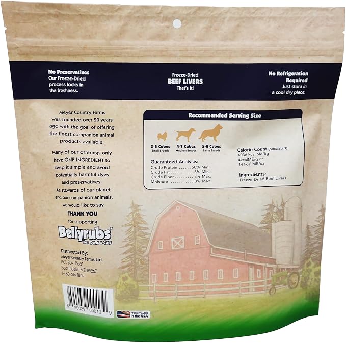 Freeze-Dried Beef Liver Treats for Small to Large Dogs 14oz | 100% Real Beef Liver Chews | All-Natural Gluten & Grain Free | High Protein Premium Dog Training Treat | Made in USA