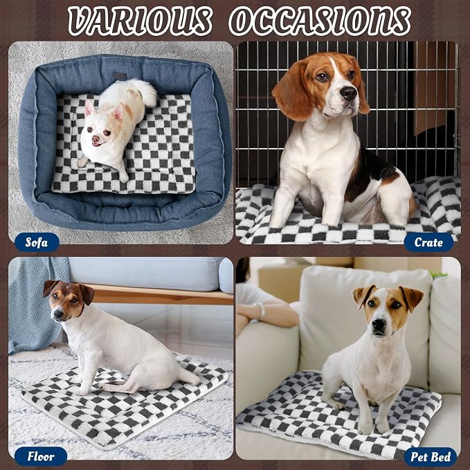 VitalCozy 2 Pack Self Warming Cat Mat Self Heating Pad Bed Reversible Machine Washable Reflects Body Heat Warm Thermal Pet Pad Crate Blanket for Feral and Indoor Cat (Dark Grey,21" X 14",Plaid)