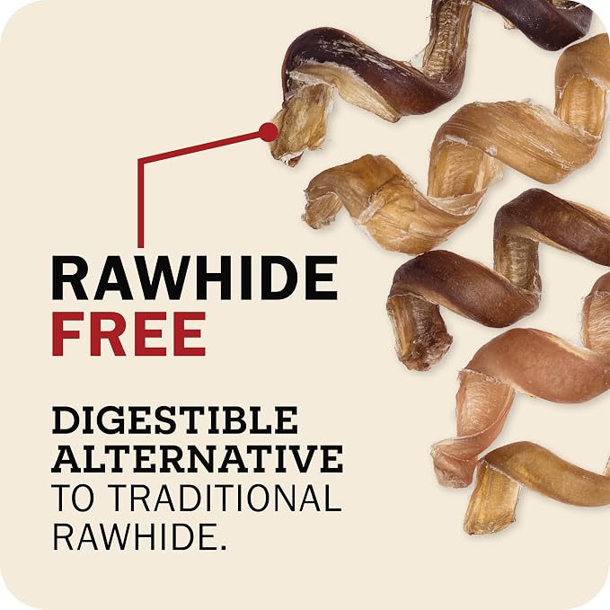 Redbarn Bully Spring Dog Chews 4"-6" 3-Count- 100% Natural Single Ingredient Beef Pizzle Spiral Sticks for Medium to Large Dogs - Rawhide Free Long Lasting Dental Chews