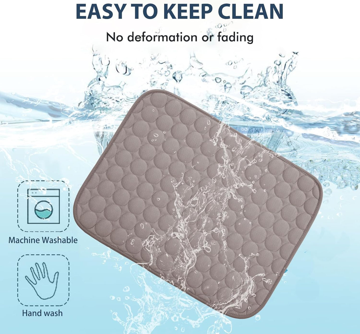 MICROCOSMOS Summer Cooling Mat & Sleeping Pad- Water Absorption Top, Easy Carry, EZ Clean, Materials Safe. Keep Cooling for Pets, Kids and Adults.(Brown, 40" x 28")