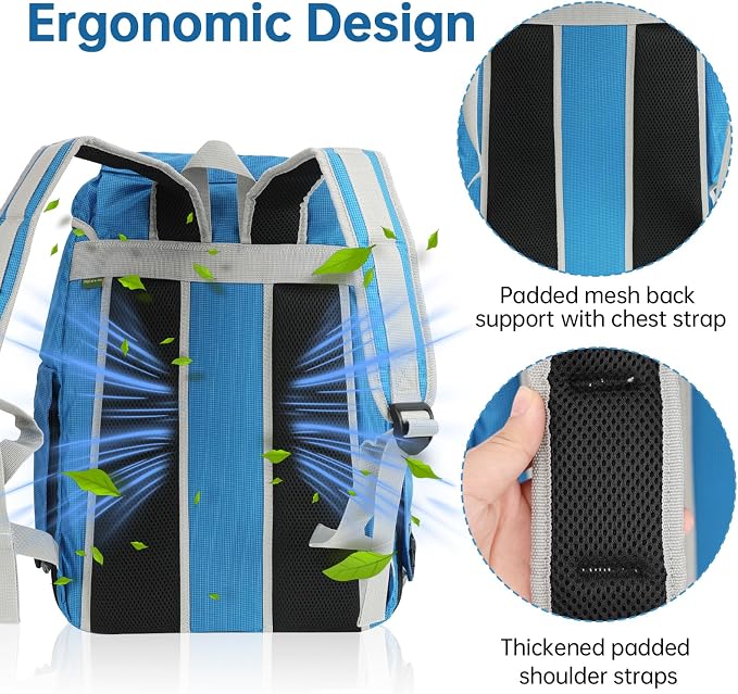 Cat Dog Backpack Carrier for Hiking Travel Portable Pet Daypack for Dog Cat Below 7kg/15.5lbs-Blue