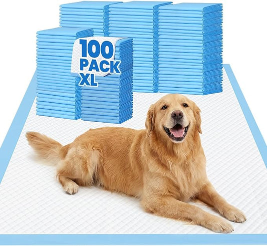 Gimars 100 Count XL Puppy Pads 28" x 34", Extra Large Dog Pee Pads, Absorbent Quick-Dry Puppy Training Pads, Disposable Potty Training Pads and Wee Wee Pads for Dogs and Puppies