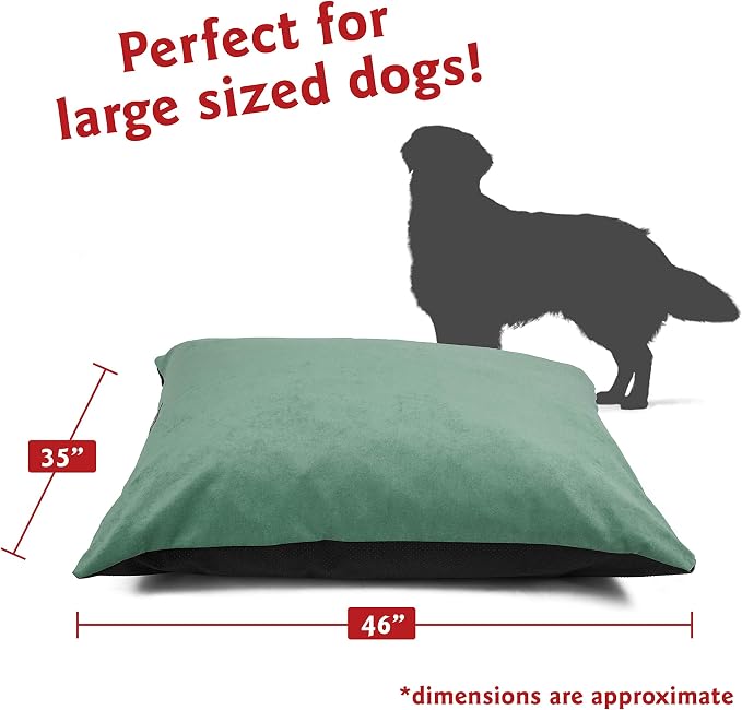 Majestic Pet Azure Comfort Dog Bed Washable, Non-Slip Large Rectangle 46 x 35 Inch Breed Dog Kennel Crate Pillow Bed - Villa Azure