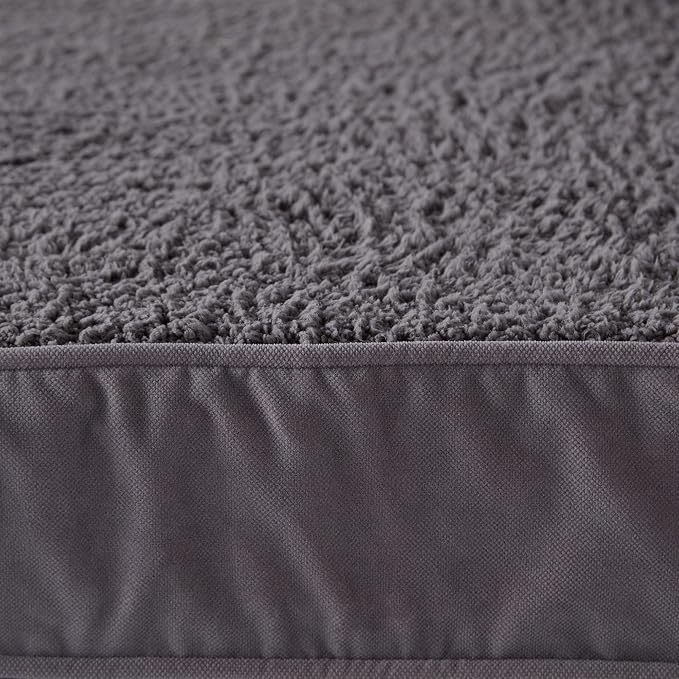 Happy Hounds Oscar Rectangle Orthopedic Foam Sherpa Dog Bed, Large (48 x 36 in.), Pewter
