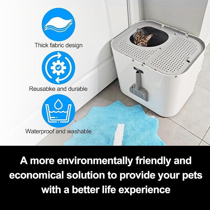 4 Pack Reusable Litter Box Liners A Compatible with Modkat Flip Litter Box, Durable Liners for Type A with Carrying Handles, Waterproof and Scratch-Resistant Cat Box Liners