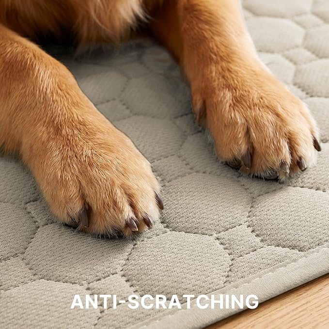 H.VERSAILTEX Premium Washable Pee Pads for Dogs 2 Pack Super Absorbent 100% Waterproof Reusable Non-Slip Quilted Puppy Training Pads for Crate Playpen Whelping & Potty Training(18"x24", Beige)