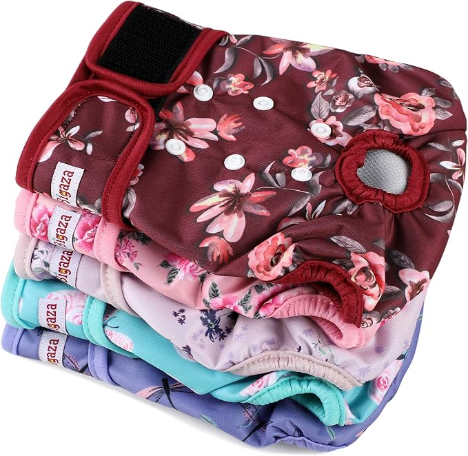 Washable Reusable Female Dog Diapers(5 Pack) Small Medium Large Doggie Puppy & Doggy Dog Diaper, Period Panties in Heat XX-Large Butterflies and Dragonflies