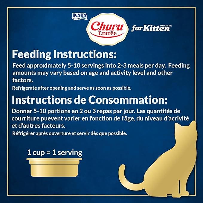 INABA Churu Entrée Pate for Cats, High Protein & Moisture, Prebiotic Wet Cat Food, 1.23oz. per Serving, 24 Servings, Chicken Variety
