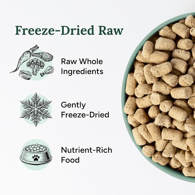 360 Pet Nutrition Freeze-Dried Raw Dog Food – Multi-Protein with Beef, Chicken, Fish, Liver & Organs, High Protein Omega-3s Fruits Veggies & Superfoods Grain-Free, No Fillers, 4 x 5 oz – Made in USA