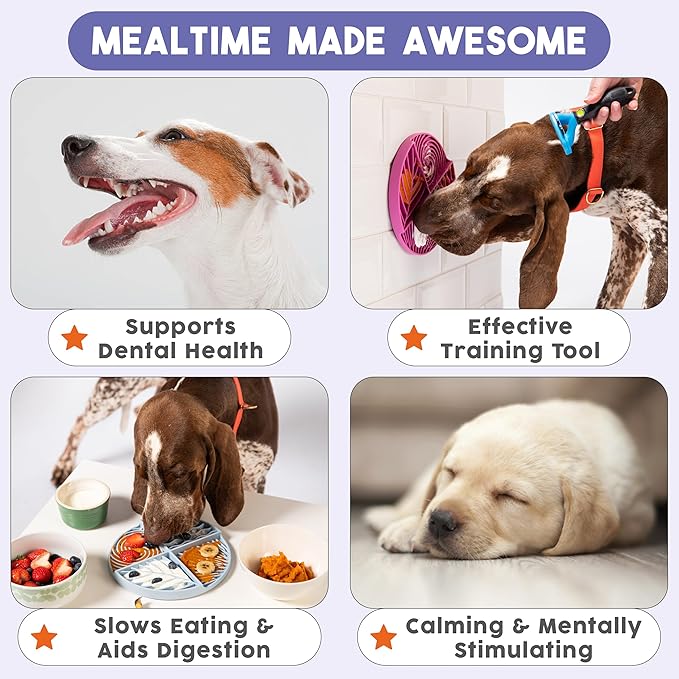 Paradise 3-Pack Bundle – Dog Lick Mats for Slow Feeding & Anxiety - Non-Slip Silicone Slow Feeders with Suction Cups - Dishwasher Safe Pet Dishes for Grooming, Training, and Boredom Relief