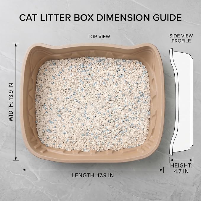 Disposable Cat Litter Boxes for Cats Large, 6 Pack Leak-Proof Disposable Litter Box Kit with 6lbs Tofu Cat Litter, 95% Bamboo Fiber, Durable for Travel, Temporary Use & Home