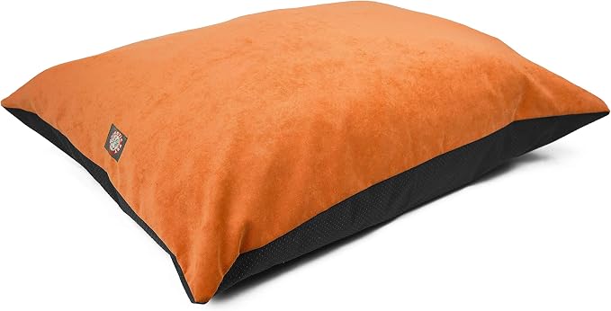 Villa Majestic Pet Comfy Dog Bed Washable Non Slip Pillow Bed for Large Breeds Rectangle 46 x 35 Inch Orange