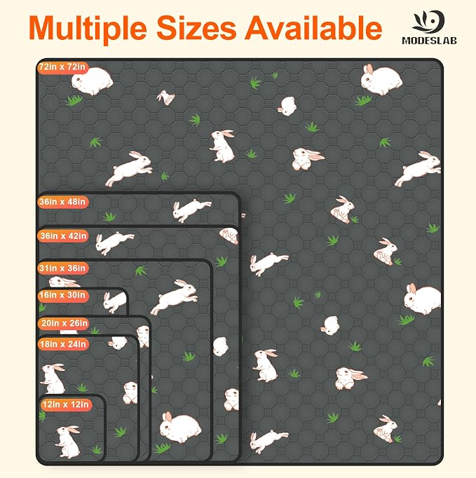 2-Pack Guinea Pig Cage Liner, 16in x 30in Fast Absorption Washable Bedding Pee Pads for Dogs Puppy Rabbit Small Animal Cage Mat, Leakproof & Non-Slip