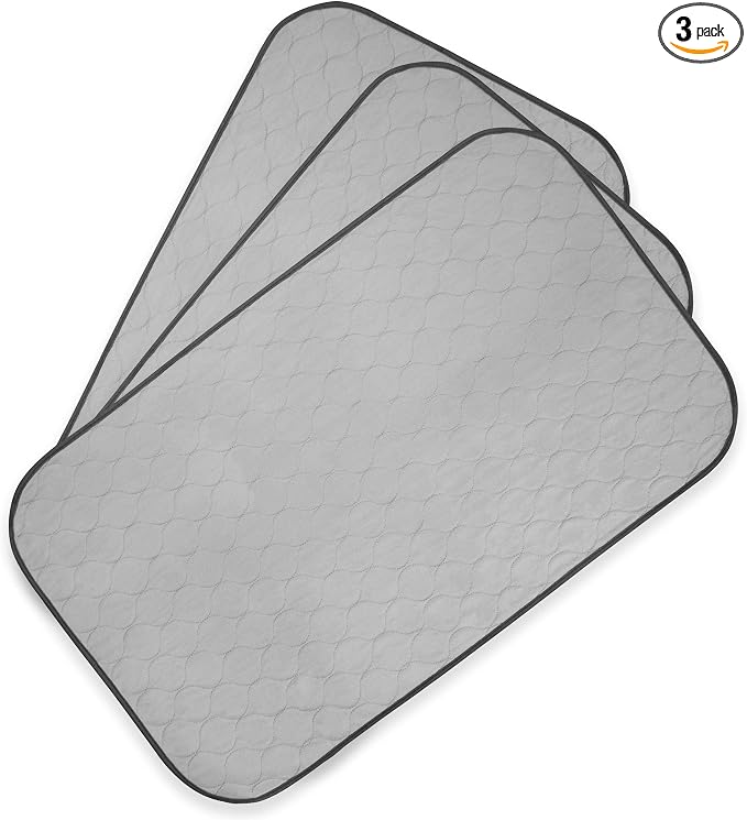 Pet Magasin Highly Absorbent Reusable Washable Pet Training Pads with Waterproof Bottom (Pack of 3) Grey Fit Standard Cage, M 33x20 (3pack)