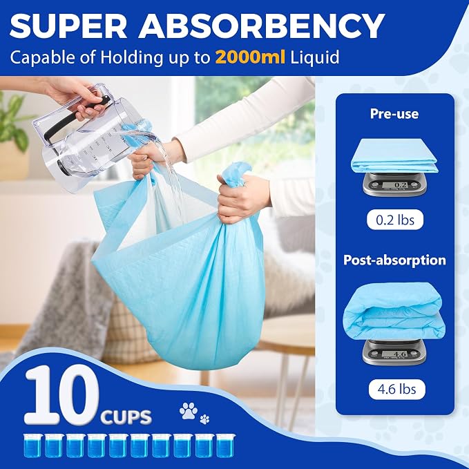 50 Count Extra Large Dog Pee Pads 30" x 36", Super Absorbent & Leak-Proof Large Puppy Pads Fast-Drying, 50 Pack XXL Potty Pee Pads for Dogs, Puppies, Doggy