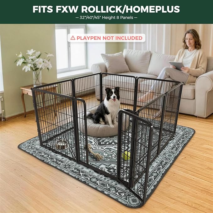 FXW Washable Pee Pads for Dogs, Puppy Pads with Super Absorbent, Specifically Designed for FXW Rollick/Homeplus 32/40/45inch 8 Panels Dog Playpen, 71" Square, Boho Grey, 1 Packs