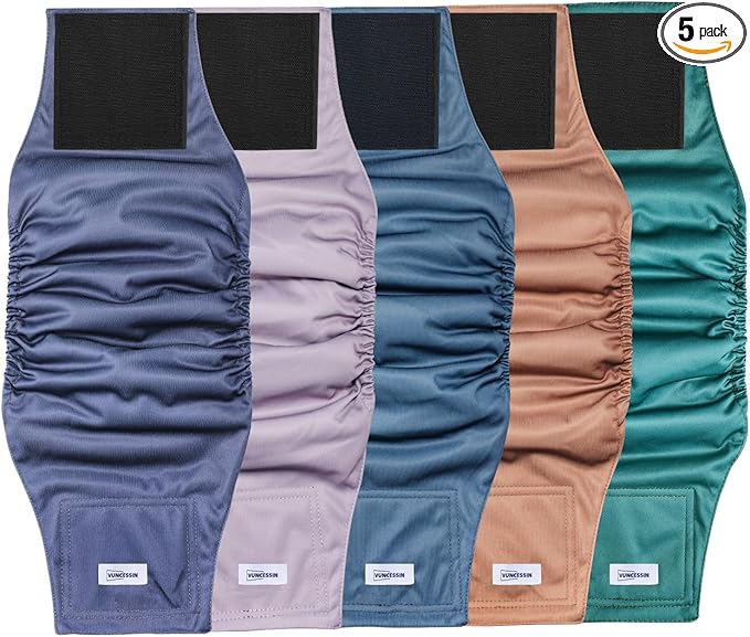 Reusable Dog Diapers Male, Premium Washable Belly Bands for Dogs Extra Small, Pack of 5, High Absorbing Dog Wraps for Doggie & Puppy in Incontinence or Excitable Urination and Training(XS)