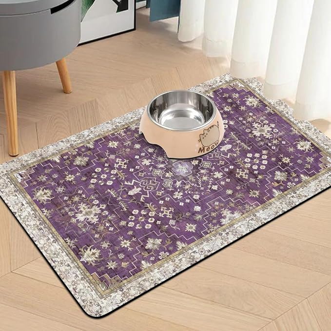 Pet Food Mats for Floor, Absorbent Dog Mat for Food and Water Dispenser Mat, Dog Food Mat Quick Dry Cat Food Mat Pet Supplies