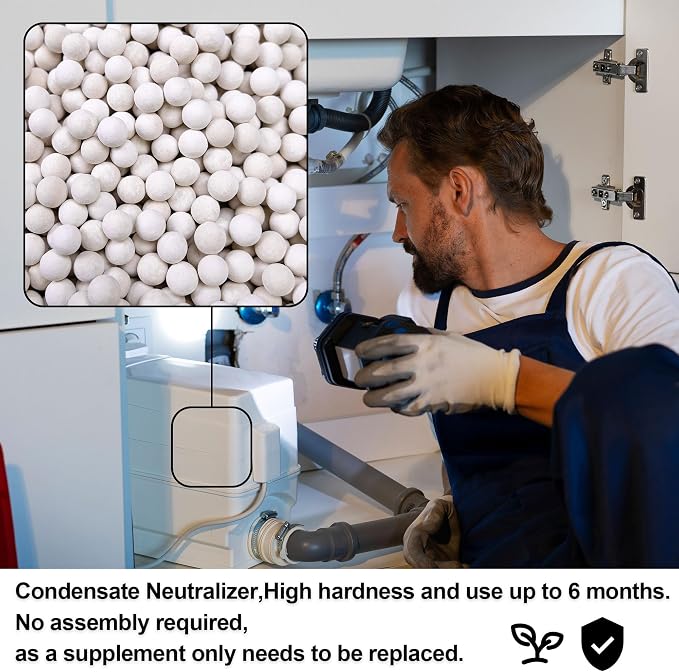 Refill Condensate Neutralizer, Pickling Waste Liquid Neutralizer, Acidic Water Increases Alkalinity, Condensing Water Heater Neutralizer Filler, Condensate Neutralizes Balls (5, Pounds)