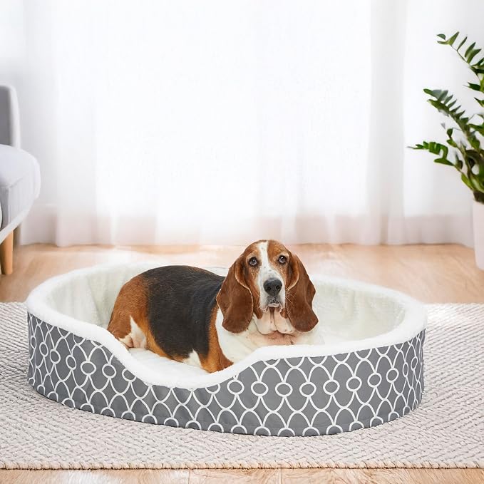 MidWest Homes for Pets Orthoperdic Egg-Crate Nesting Pet Bed w/Teflon Fabric Protector, XL Gray