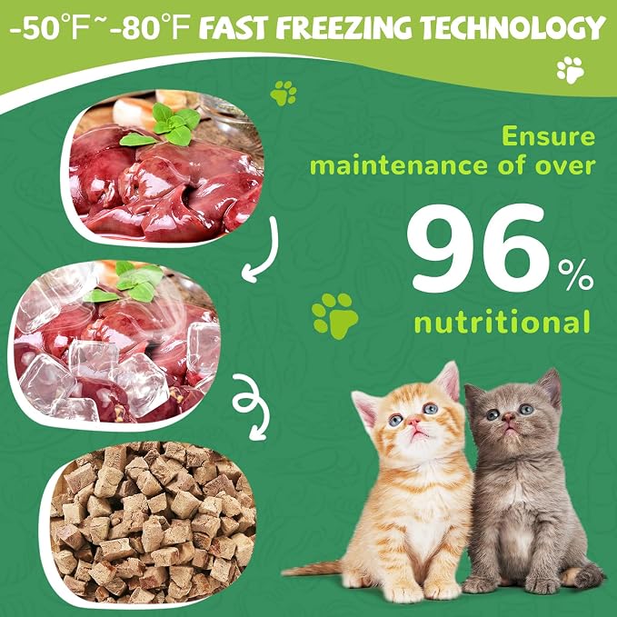PAWUP Freeze Dried Chicken Liver Pet Treats, Freeze Dried Duck Treats for Cats Dogs, Rawhide Free Freeze-Dried Raw Food Topper, High Protein