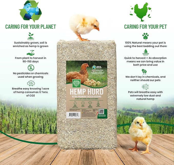 Small Pet Select - Jumbo - Hemp HURD Ultra-Premium Chicken Bedding, Biodegradable Chicken Coop Animal Bedding, Eco Friendly Odor Control, 36 lb (Two 18lb Bags)