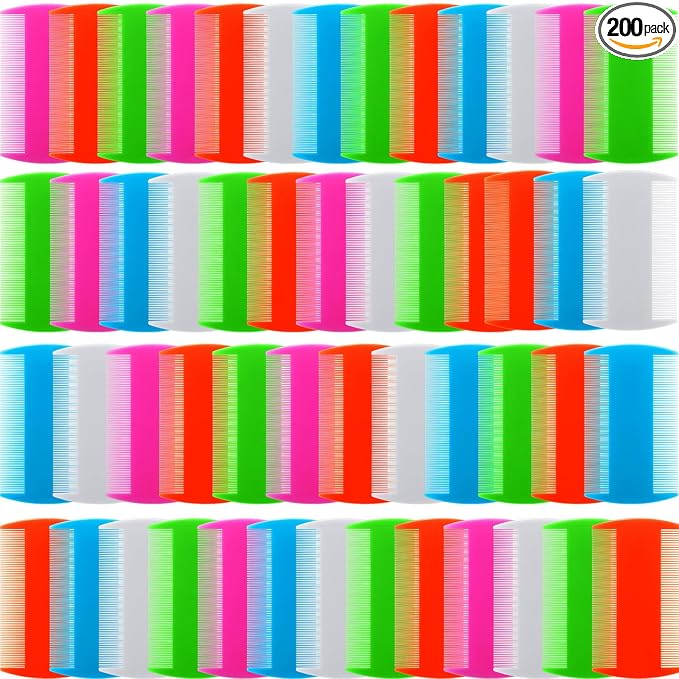 Hushee 200 Pcs Flea Comb Bulk for Cats Dog Double Sided Tooth Cat Pet Lice and Tick Comb for Small Cats Dogs Kitten Indoor