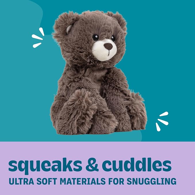 Calming Plush Dog Toy with Squeaker, Ultra-Soft Floppy Cuddle Companion, Lavender Scented, Bear, Large, 11.8”