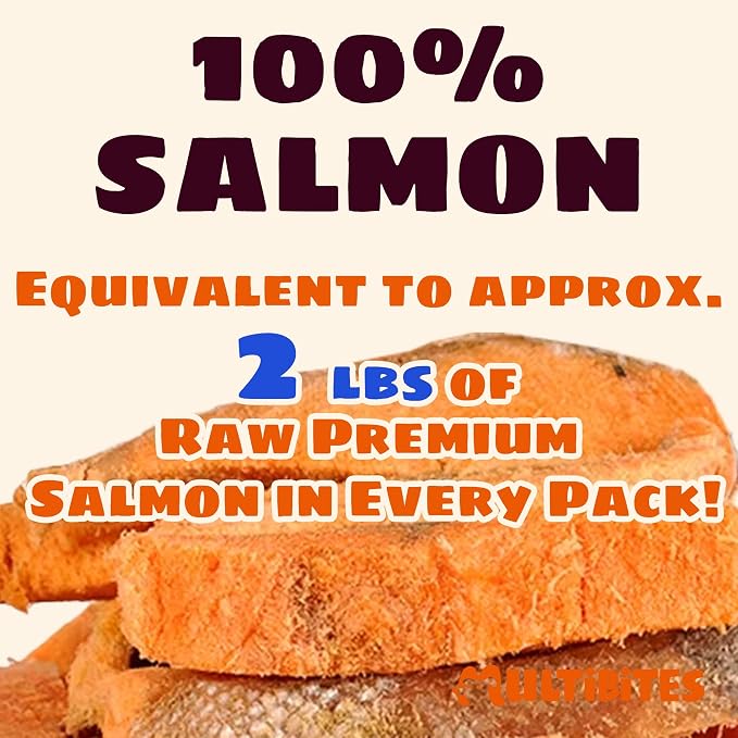 Freeze Dried Salmon Treats for Dogs, Single Ingredient Dog Treat with Salmon Wild Caught & Omega-3, High Protein & Grain Free Puppy Training Treats & Food Toppers 6.7oz