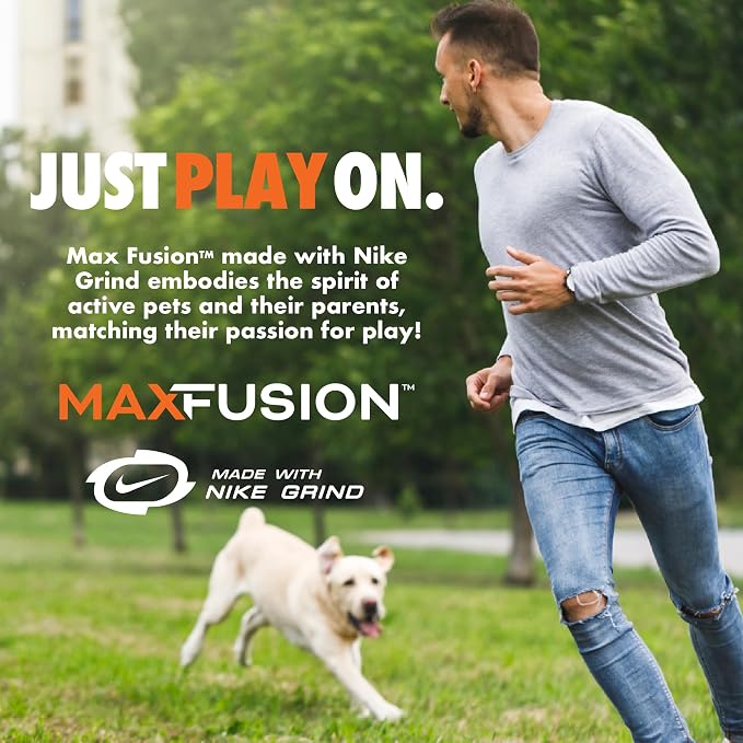 Max Fusion Made with Nike Grind, Arlee Pop It Dog Toy, Ball Toys for Small Dogs, Durable & Natural Rubber Chew Toy for Play, Fetch & Chewing, Small, Tie Dye Purple/Blue, 1 Count