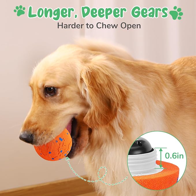 Smart Interactive Dog Toys,Vibrating Dog Ball,Pet Bounce Ball for Dogs (Small & Large),Chew-Proof Shell,Automatic Moving/Bouncing/Rotating, E-TPU Material,Ip68 Waterproof