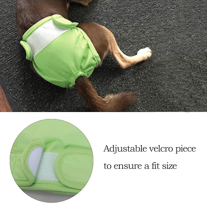 Teamoy Female Dog Diapers for Heat 4-Pack, Reusable Dog Period Diaper Wraps for Incontinence, Training & Housebreaking,L2