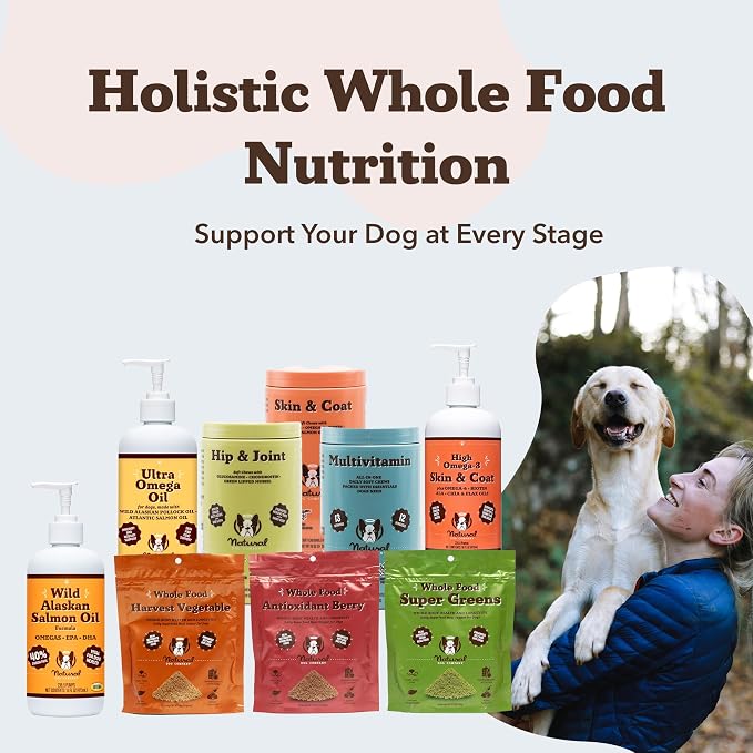 Natural Dog Company Wild Alaskan Salmon Oil for Dogs & Puppies - Omega 3 Fish Oil Supplement for Small Dogs with EPA & DHA, Trial Size Skin, Coat, Joint & Heart Support, 8 oz