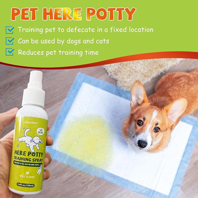 Dog Potty Training Spray Set, No-Go Spray & Here Potty Training Spray, Puppy Essentials, Stops Urination & Marking, Indoor and Outdoor Use (3.4 fl oz, 2 Pack)